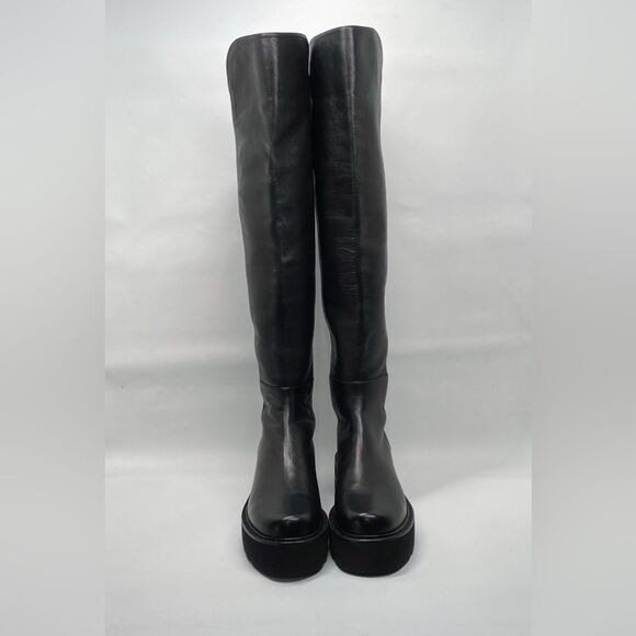 Stuart Weitzman 5050 Over-The-Knee Leather Combat Boots size 4.5 - Picture 4 of 16